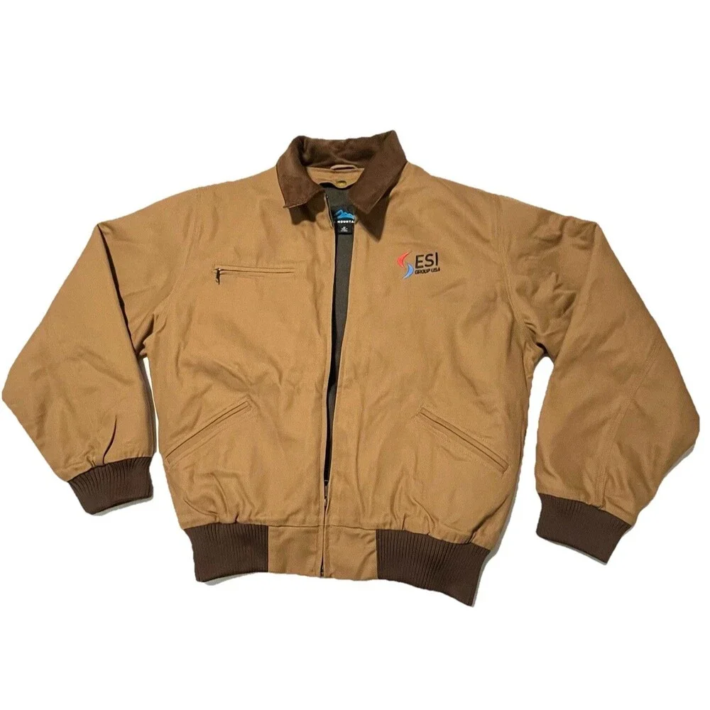 Tri Mountain Tan Canvas Detroit Corduroy Collar Removable Wool Liner Jacket- M